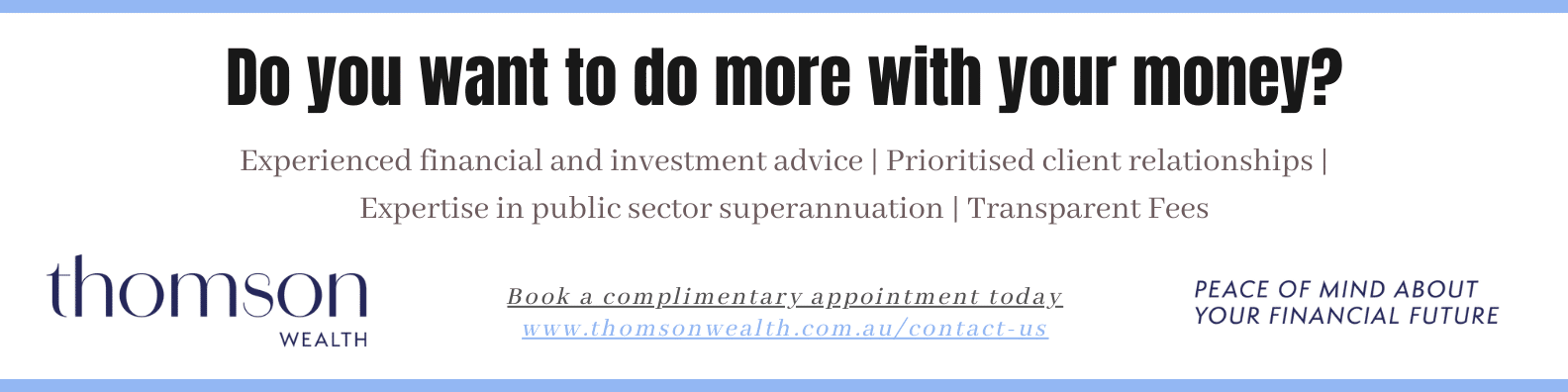 Thomson Wealth - Gianna Thomson financial planner Canberra Banner